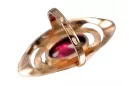 Goldrussischer Ring aus Roségold 925 vergoldetem Silber mit Rubin vrc189rp Vintage
