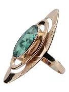 Gold Russischer Ring rosévergoldetes Silber 925 mit Smaragd vrc189rp Vintage