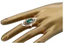 Золотое русское кольцо розовое золото серебро 925 пробы с изумрудом vrc189rp Винтаж