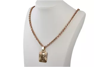 Κεραυνός της εικόνας του Ιησού από κόκκινο 14k 585 ροζ χρυσό pj003r