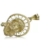Pendentif Jezus médaille d’icône en or jaune 14 carats pj008y