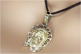 الميدالية الذهبية الرمز 14k 585 الصفراء الرأس الذهبي يسوع pj008y