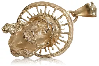 kopie der Goldmedaillon-Ikone 14k 585 Gelbgold Jesuskopf pj008y