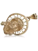 копия значка золотого медальона из желтого золота 14 карат 585 пробы с головой Иисуса pj008y