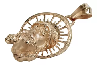 Rose gold 14k 585 Jezus medallion icon pendant pj008r
