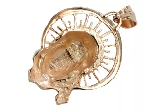 Rose gold 14k 585 Jezus medallion icon pendant pj008r