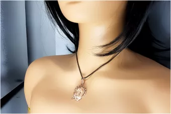 копія Золотий медальйон ікона 14k 585 жовте золото голова Ісуса pj008y