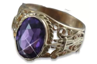 Руски съветски пръстен от розово злато 14K Александрит Рубин Изумруден сапфир Циркон 585 vrc060