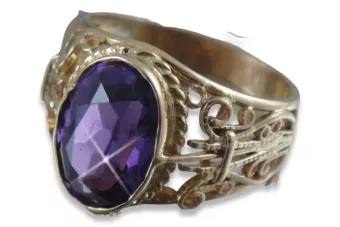 Russisch Sowjetrosa 14 Karat 585 Gold Alexandrit Rubin Smaragd Saphir Zirkon Ring vrc060