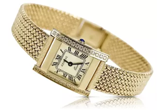 Златен дамски часовник 14k 585 Geneve Lw035yy&lbw003y