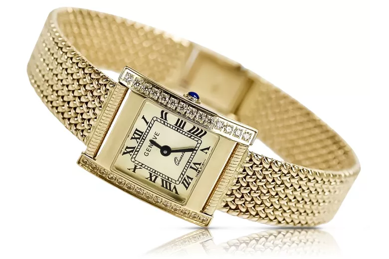 14K Gold Women's Watch, Rectangular lw035ydy indiquéelbw003y