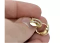 Italian 14k 585 yellow gold crown zircon earrings cec018y