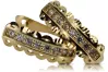 Italian 14k 585 yellow gold zircon earrings cec009y