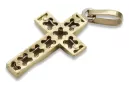 copie du pendentif croix catholique dorée 14k 585 ctc095y