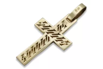 kopie des Goldenen Katholischen Kreuzes 14k 585 Anhänger ctc095y