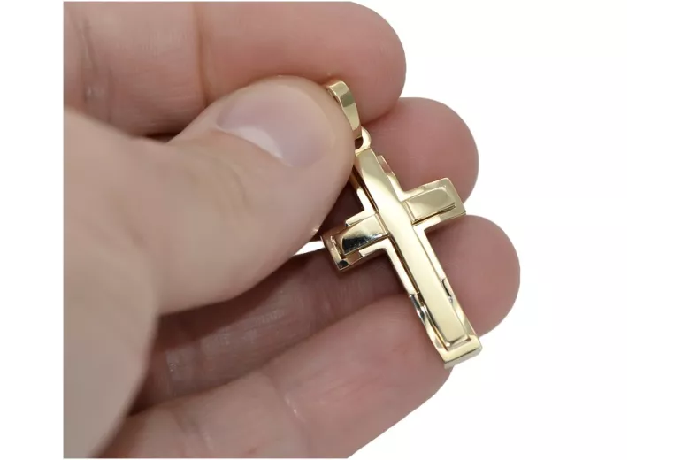 копия золотого католического креста 14k 585 кулон ctc095y
