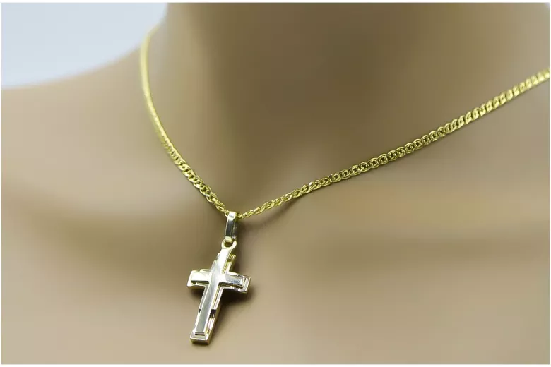 копия золотого католического креста 14k 585 кулон ctc095y