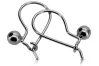 White 14k 585 gold ball little earrings cen012w