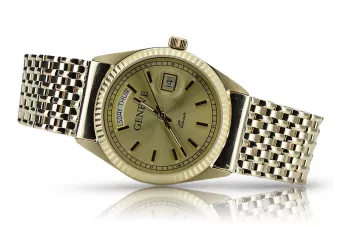 Χρυσό ανδρικό ρολόι με μπρασελέ unisex 14k 585 Geneve mw013ydy&mbw013yo