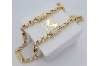 Italian yellow 14k gold 585 Bizantine Gothic chain cc057y