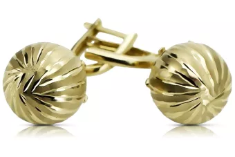 boucles d'oreilles italiennes en or avec or jaune 14 carats 585 perles cen039y