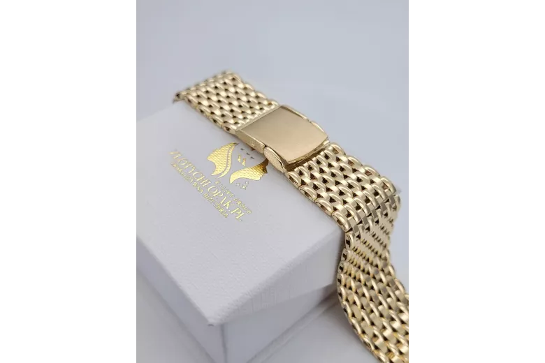 14K Yellow Gold Men's Watch Bracelet mbw013y