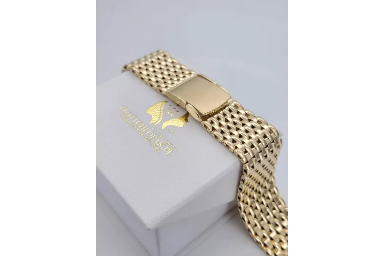 Yellow 14k 585 gold man's watch bracelet mbw013yo