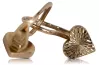 Vintage rose pink 14k 585 gold  Vintage heart earrings ven001