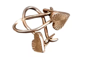 Руска роза розова съветска 14k 585 злато СССР реколта сърце обеци ven001