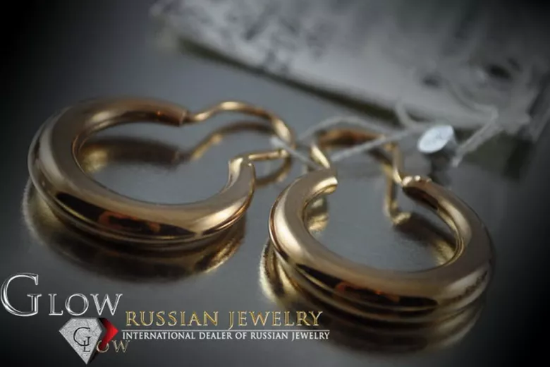 Rusă a crescut roz sovietic 14k 585 aur URSS Vintage cercei țigani ven004