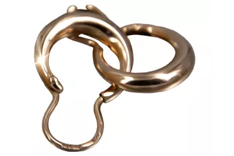 Руска роза розова съветска 14k 585 злато СССР реколта цигански обеци ven004