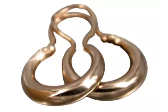 Rosa rusa rosa soviético 14k 585 oro URSS Vintage Pendientes Gipsy ven004