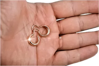 Vintage rose pink 14k 585 gold  Vintage Gipsy earrings ven004