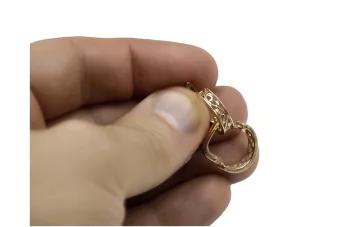 Rosa rusa rosa soviético 14k 585 oro URSS Aros vintage pendientes ven005