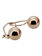 Vintage rose pink 14k 585 gold  Vintage ball earrings ven007