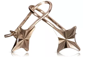 Russisch rosa sowjetisch 14 Karat 585 gold UdSSR Vintage quadratische Ohrringe ven008