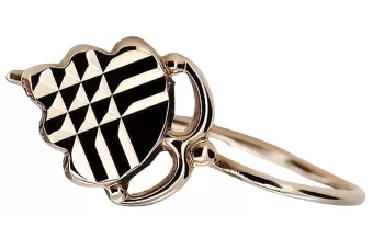 Kolczyki listki z Vintage czerwonego różowego złota 14k 585 ven009 Vintage