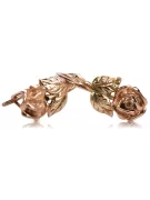 Vintage różowe złoto kolczyki róża 14k 585 ZSRR Vintage ven010r