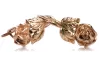 Vintage rose pink 14k 585 gold  Vintage rose flower earrings ven010r