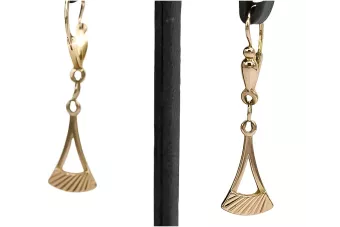 Rosa rusa rosa soviético 14k 585 oro URSS Vintage Pendientes colgantes ven011