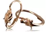 Vintage rose pink 14k 585 gold  Vintage rose flower earrings ven019