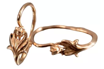 Rusă roz roz sovietic 14k 585 aur URSS Vintage cercei de flori de trandafir ven019