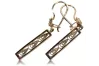 Rose pink 14k 585 gold Vintage Hanging earrings ven020
