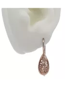 Argint rusesc 925 trandafir placat cu aur  Cercei vintage ven023rp