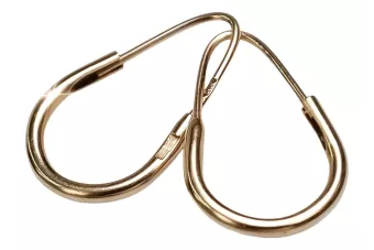 Rose pink 14k 585 gold  Vintage Hoops earrings ven016