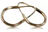 Rose pink 14k 585 gold  Vintage Hoops earrings ven016