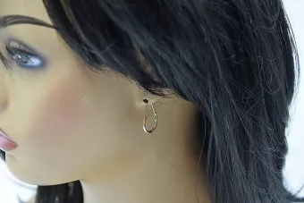 Rosa rusa rosa soviético 14k 585 oro URSS Vintage Hoops pendientes ven016