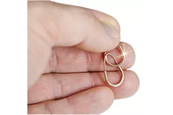 Rose pink 14k 585 gold  Vintage Hoops earrings ven016