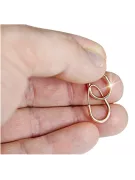 Rose pink 14k 585 gold  Vintage Hoops earrings ven016