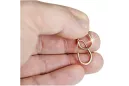 Rose pink 14k 585 gold  Vintage Hoops earrings ven016